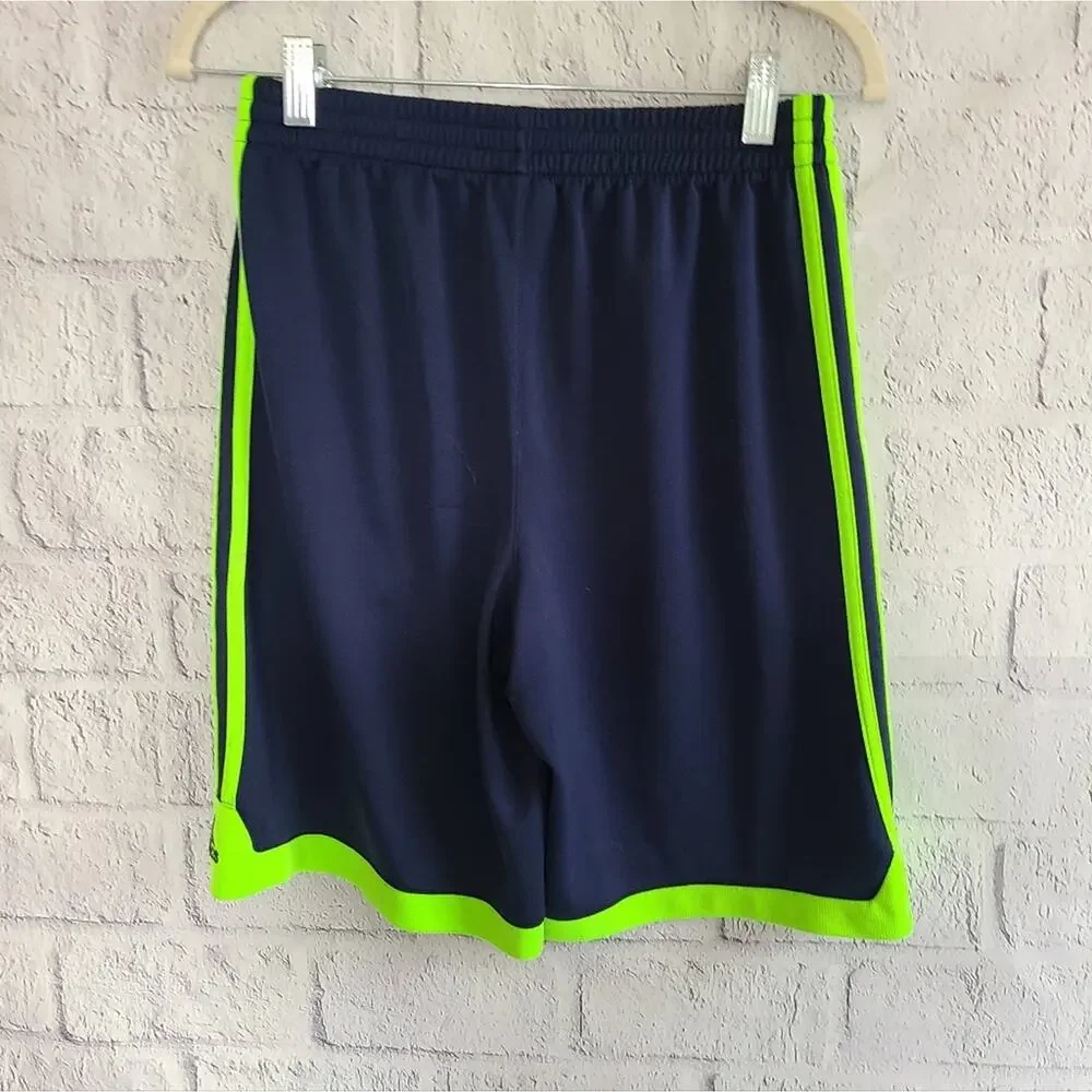 Adidas Navy Blue And‎ Green Athletic Shorts Boys Size XL